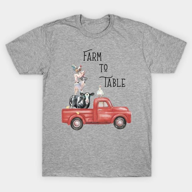 Farm Animal Family B1 T-Shirt by Jean Plout Designs
